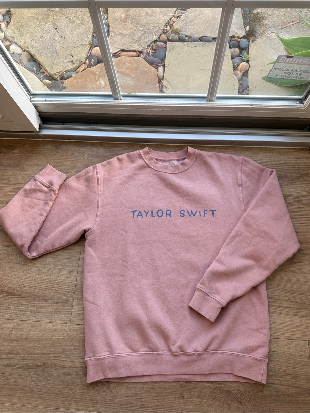 Taylor Swift Dusty Pink Crewneck with Blue Logo